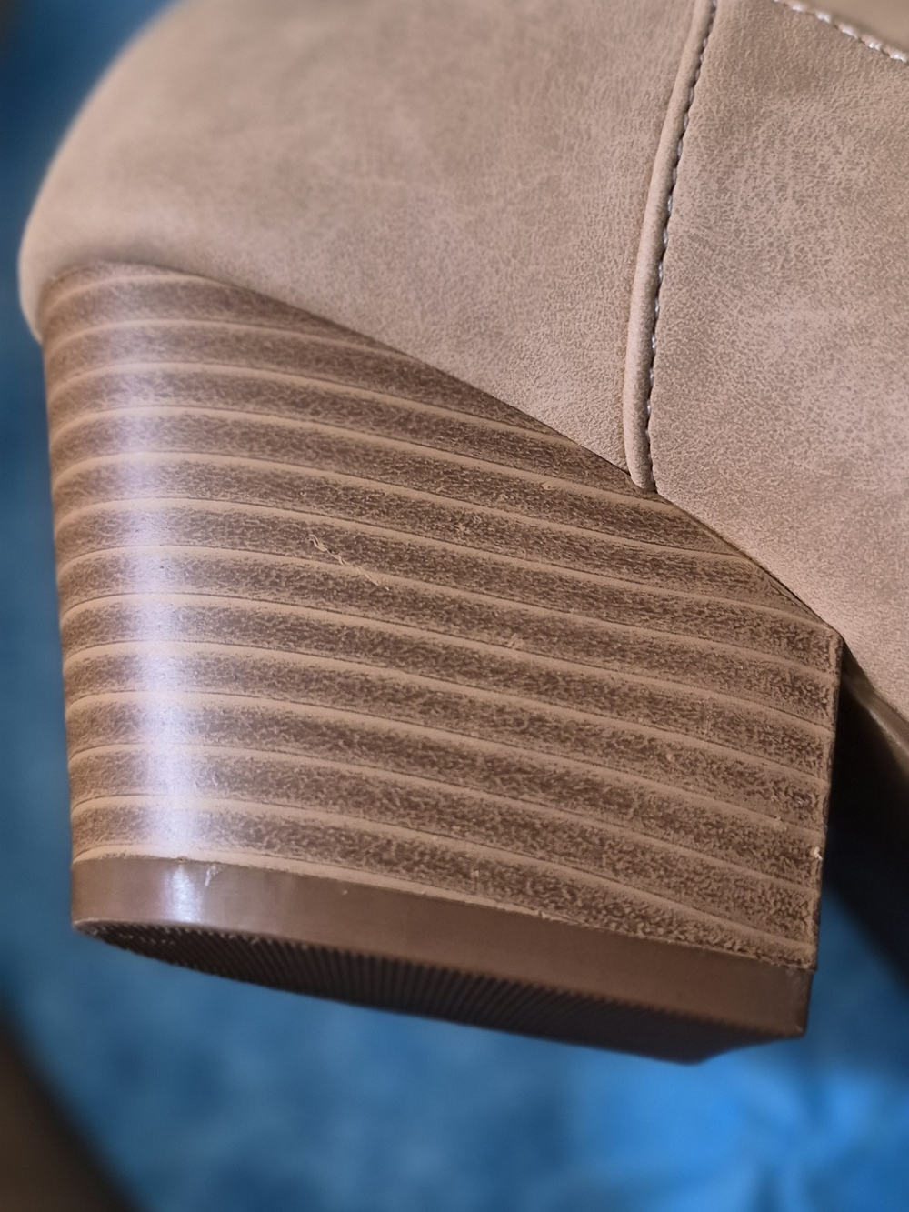 Pink Lily Taupe Pointed Toe Mid Heel Ankle Boots - Picture 6 of 11
